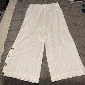 White linen pants